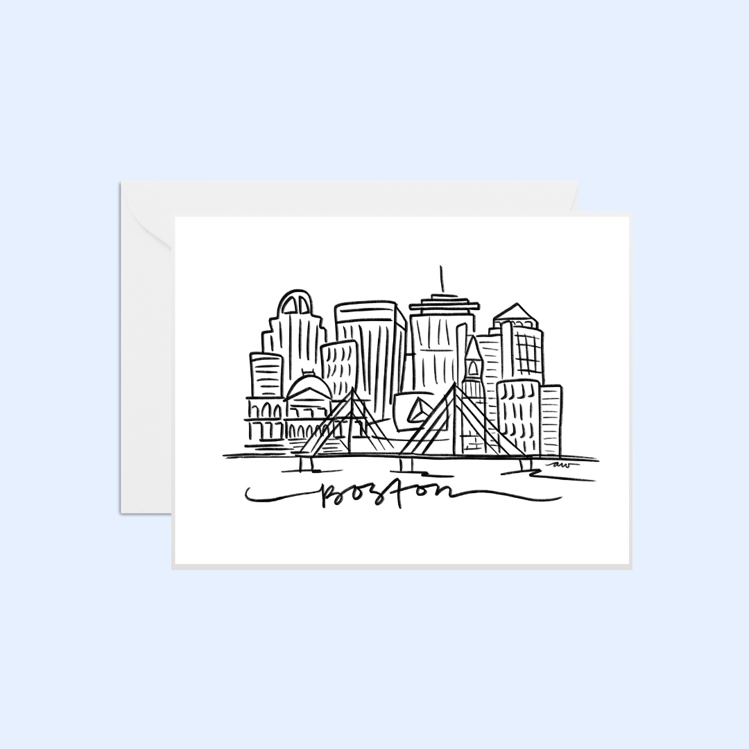 Boston Line Drawing Notecard Set