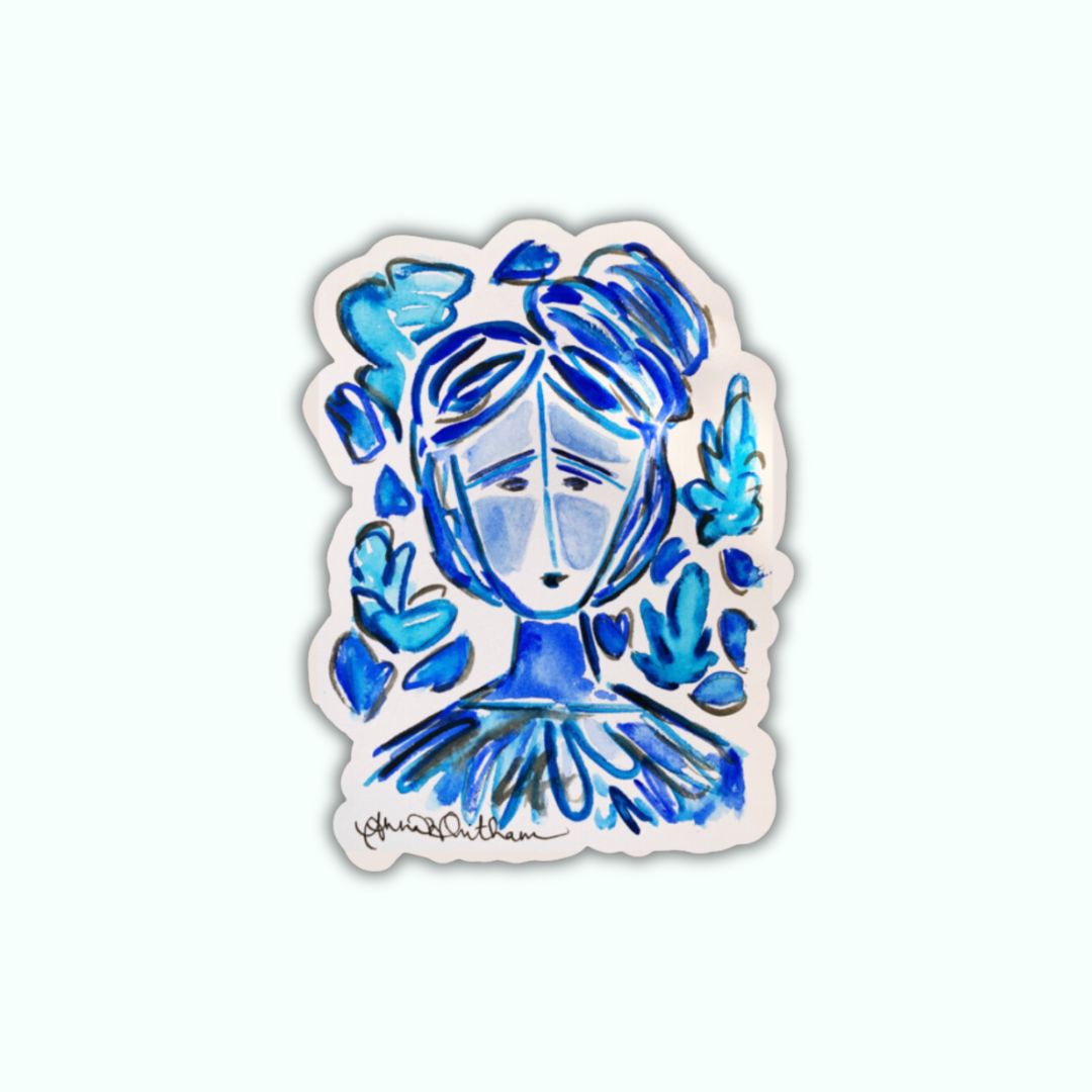 Colbalt Margaret Die Cut Sticker