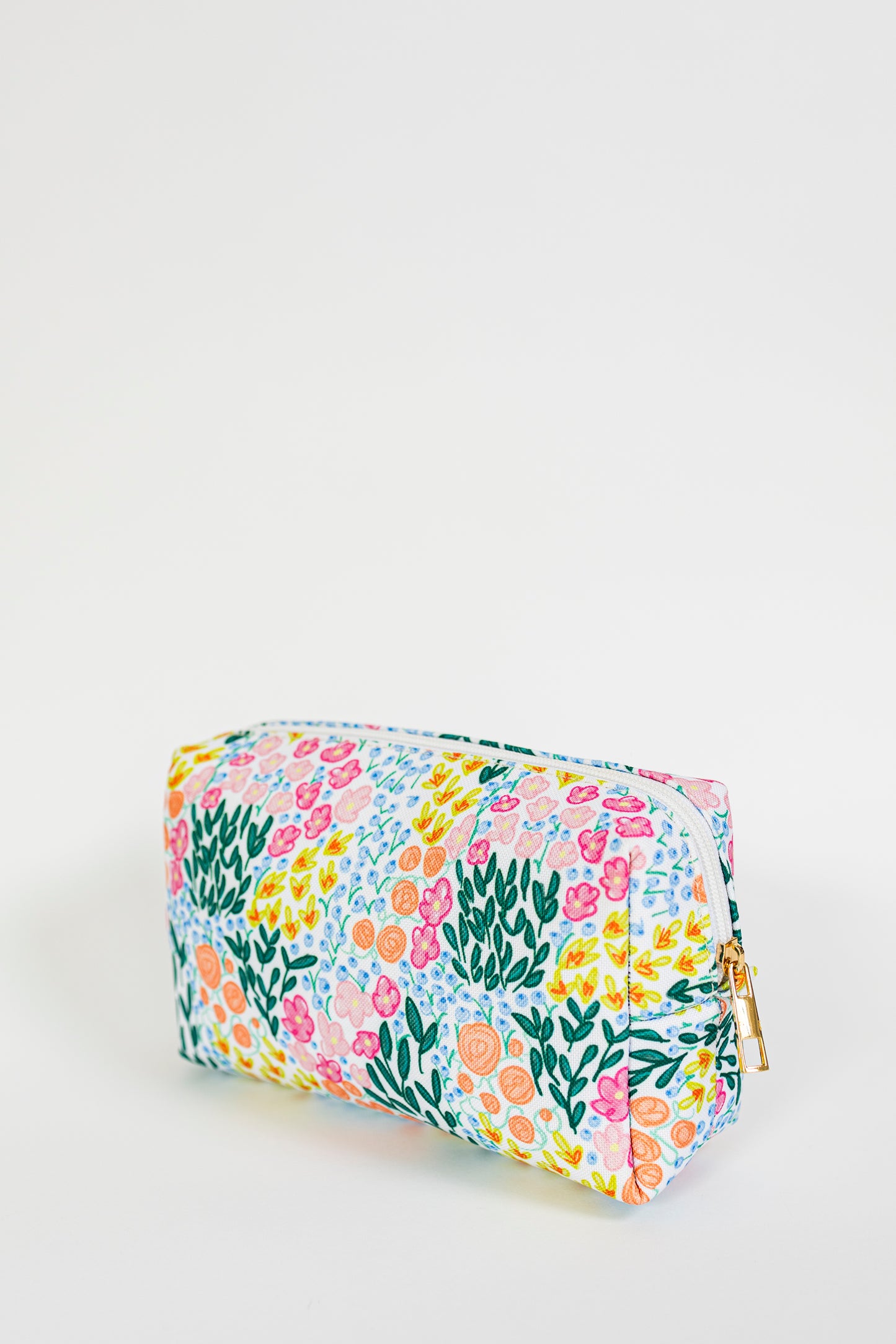 Lauren Floral White Zipper Bag