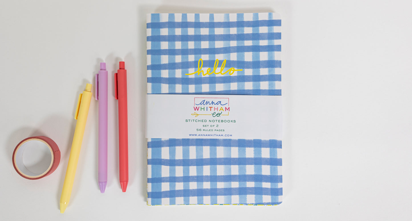 Hello Gingham Notebook Pack