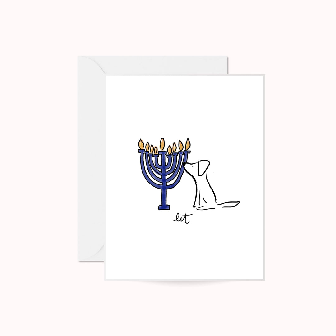 Lit Dog Greeting Card