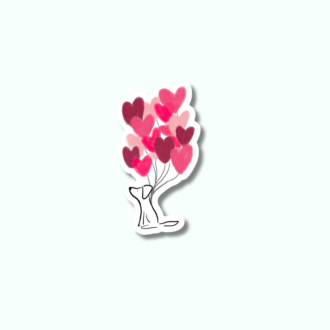 Love Balloon Dog Sticker