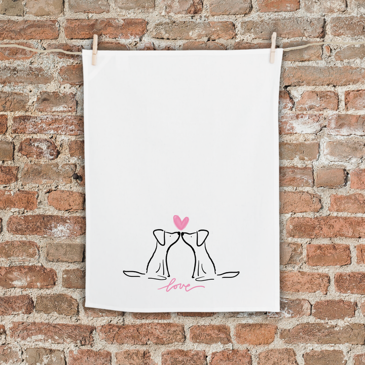 Love Dog Tea Towel