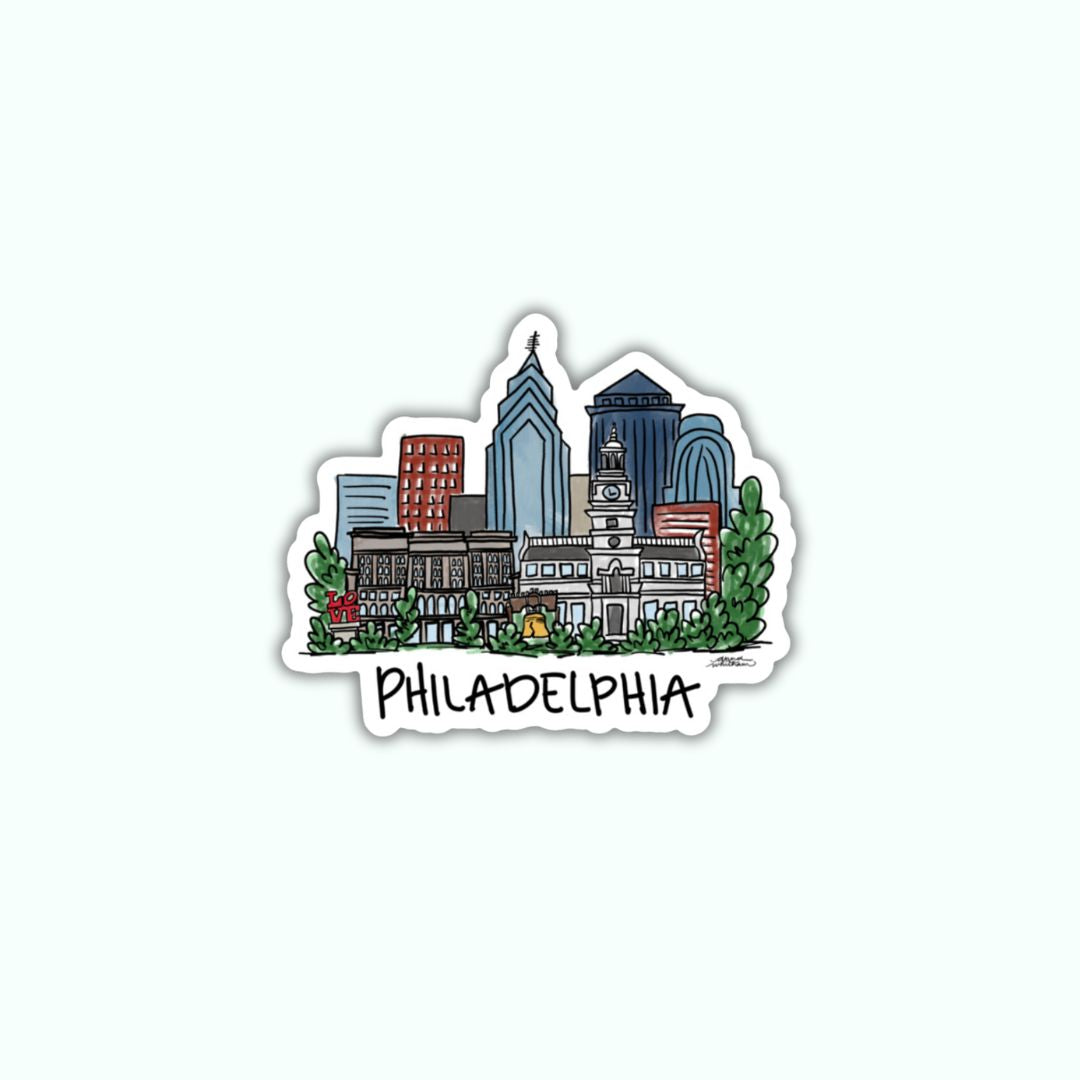 Philadelphia Sticker Sheet - Philly Skyline sticker - Vinyl Decal - La –  PhilaCarta