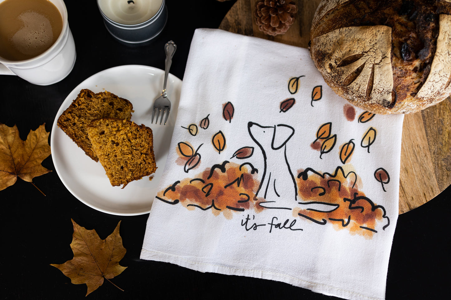 It's Fall Dog Tea Towel