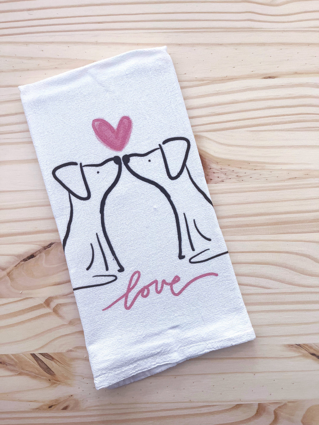 Love Dog Tea Towel
