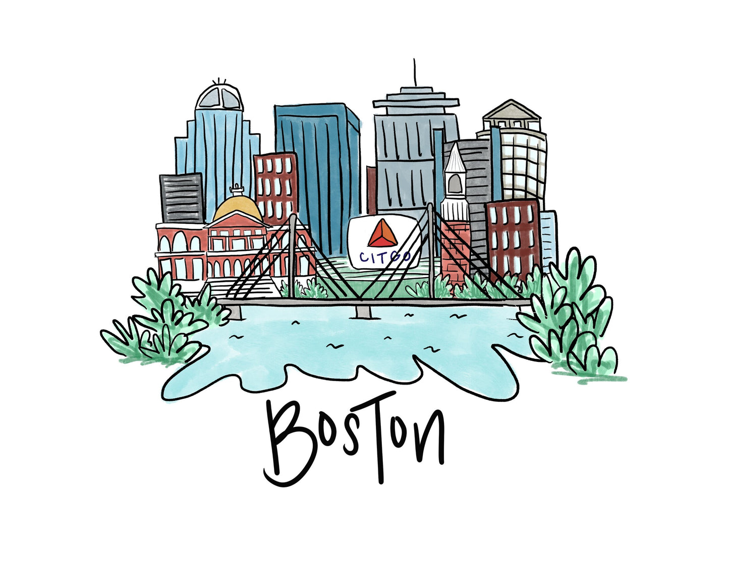 Boston Tea Towel