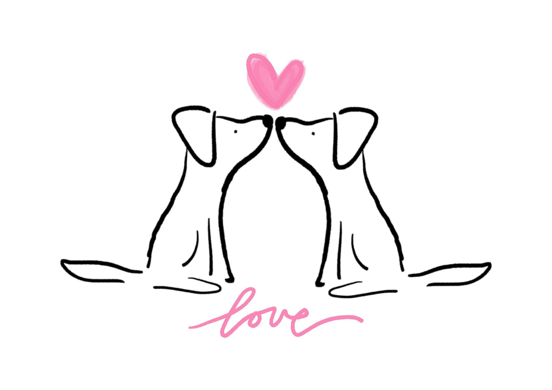 Love Dog Tea Towel