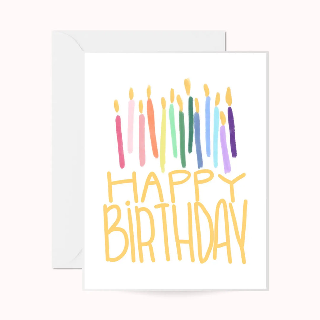 Rainbow Candles Birthday Greeting Card
