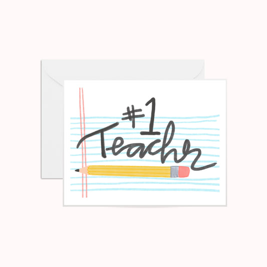 #1 Teacher Greeting Card