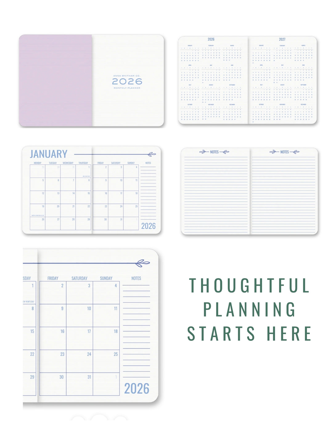 Jardin Floral 2026 Monthly Planner