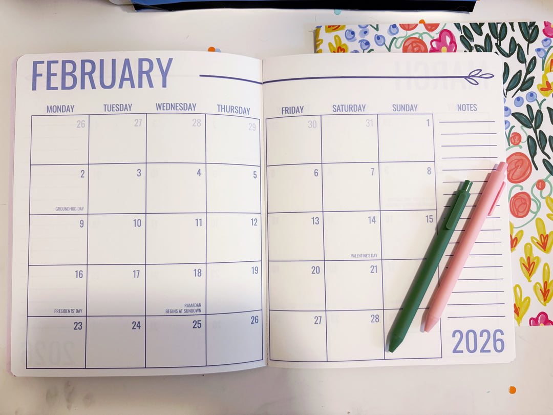 Alison Floral 2026 Monthly Planner