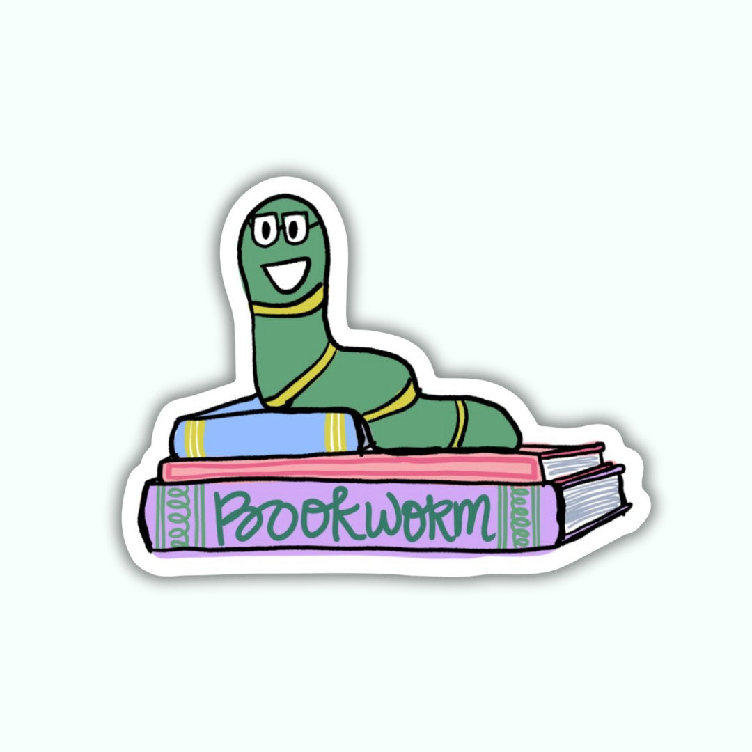 Bookworm Vinyl Sticker | Decorative Sticker | Fun |