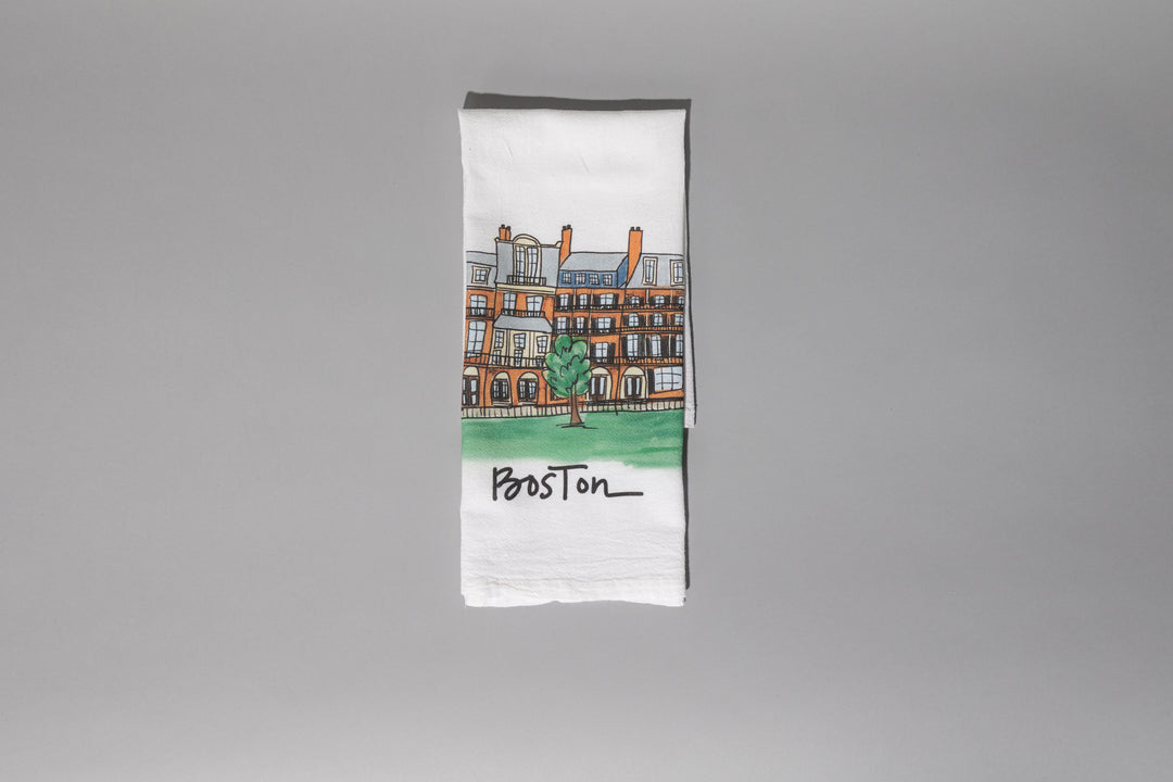 Boston Brownstone Tea Towel