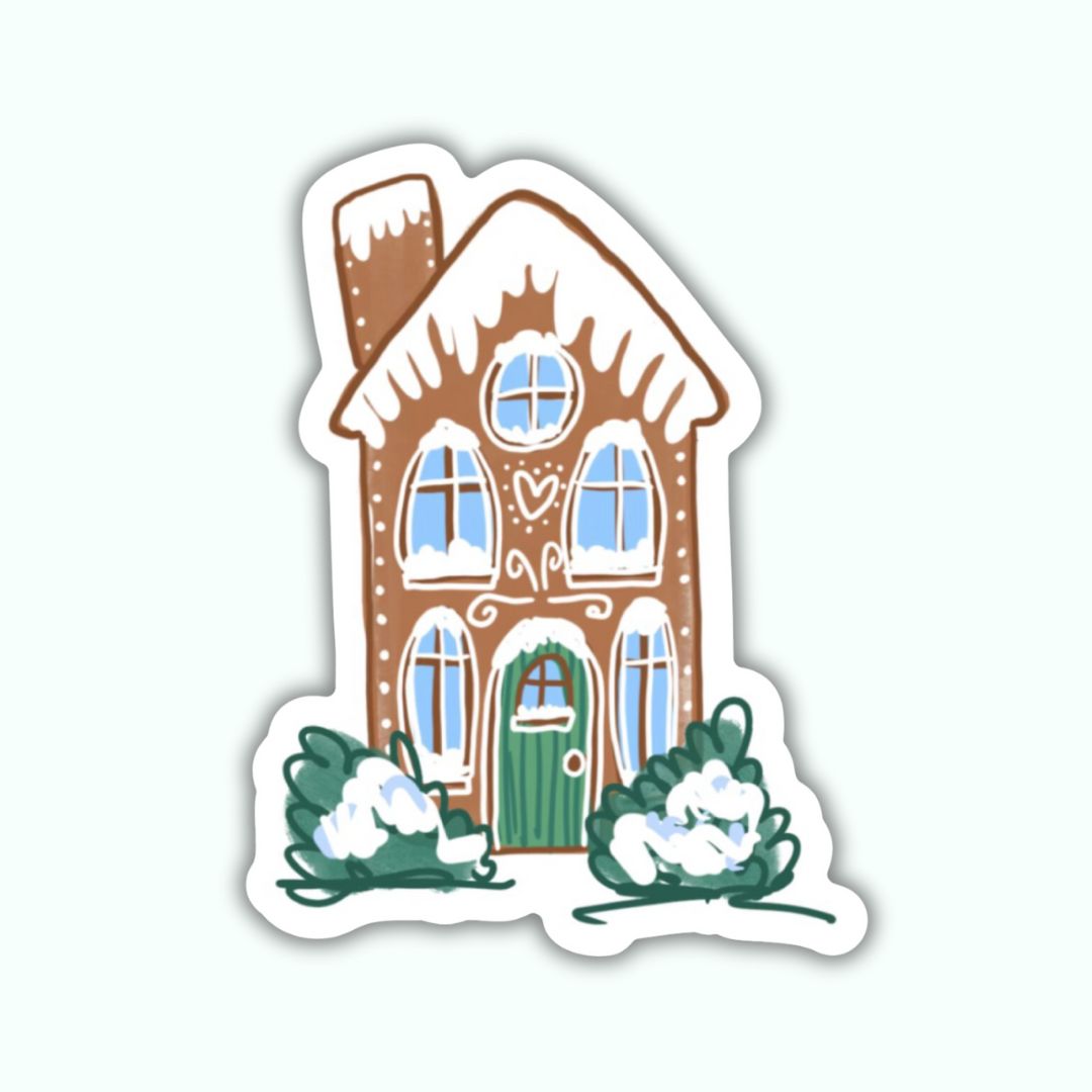 Gingerbread House Vinyl Sticker | Holiday Sticker | Fun |