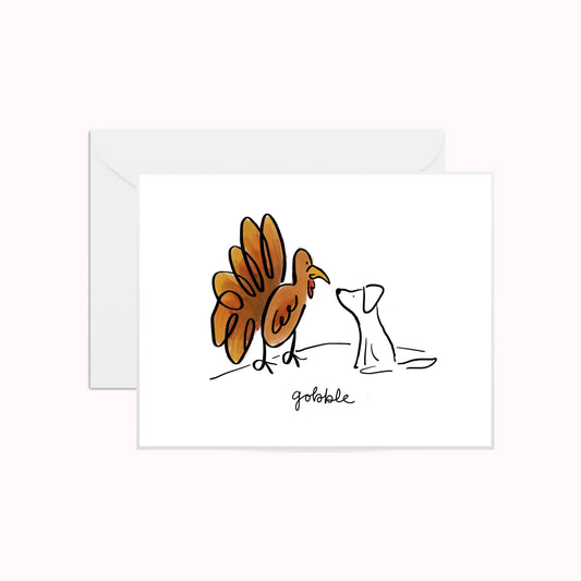 Gobble Dog Greeting Card