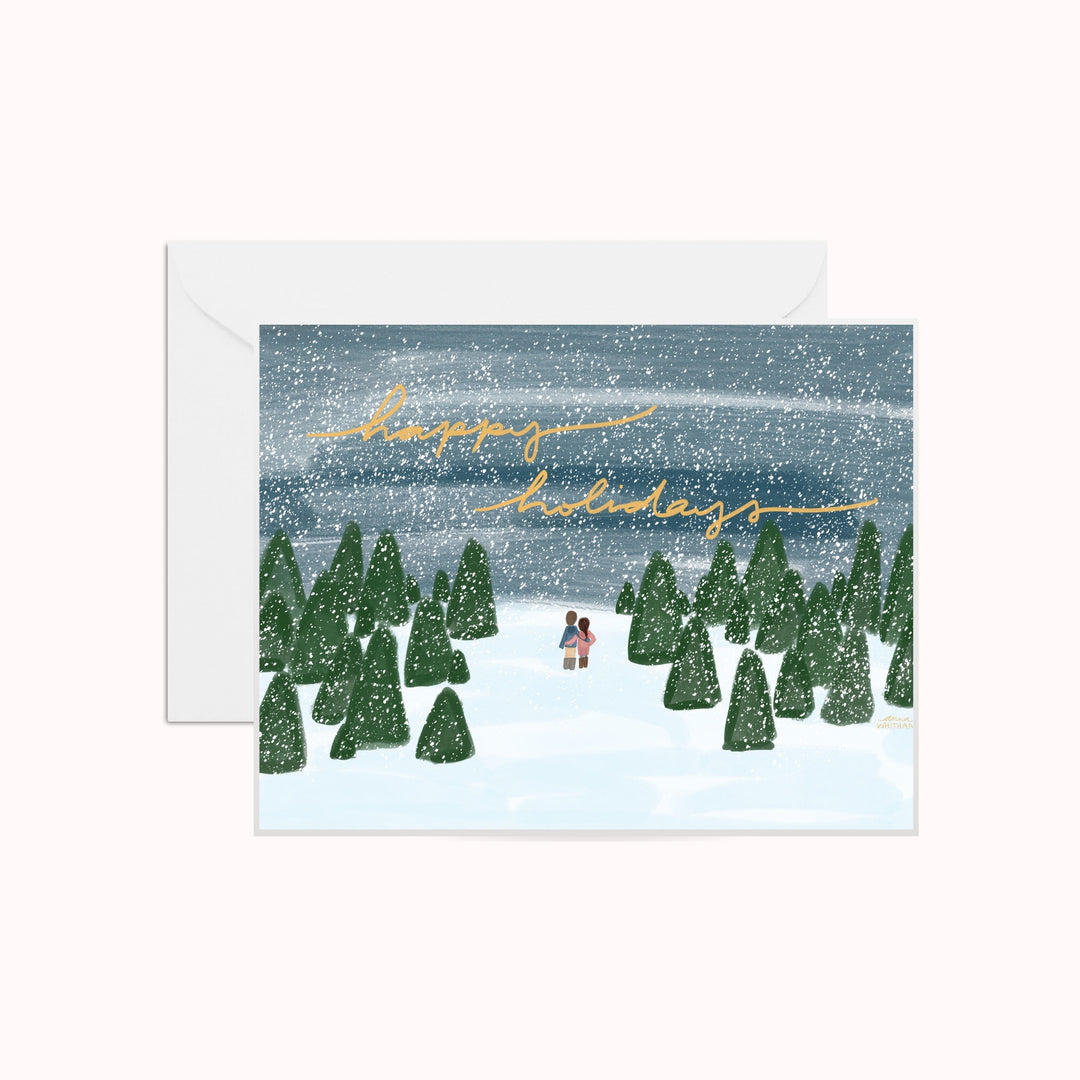 Happy Holidays Navy Mini Card Set | Holiday