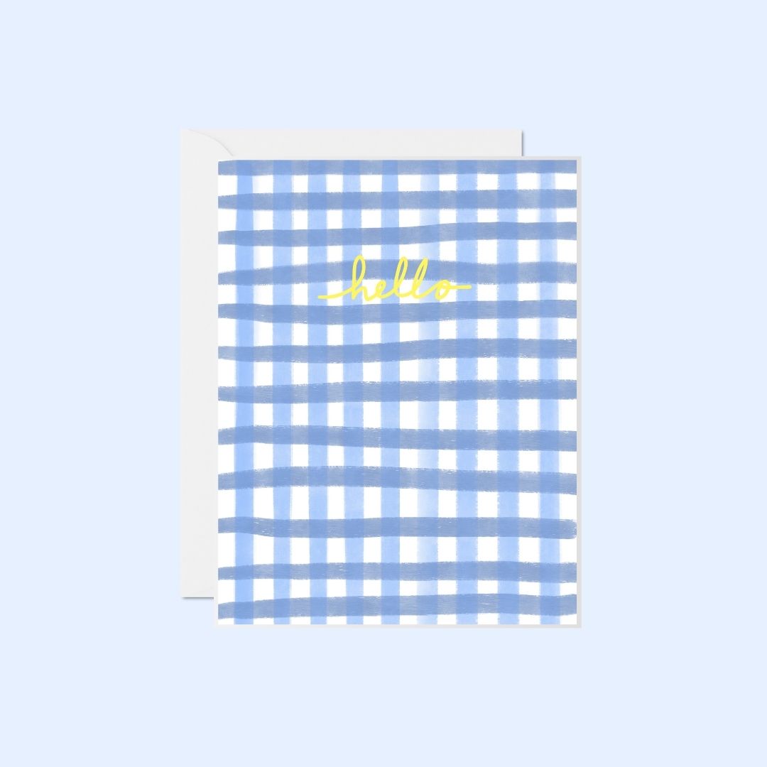 Hello Gingham Notecards