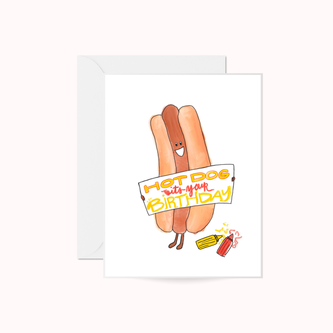 Hot Dog Birthday Greeting Card | Funny Card | Birthday