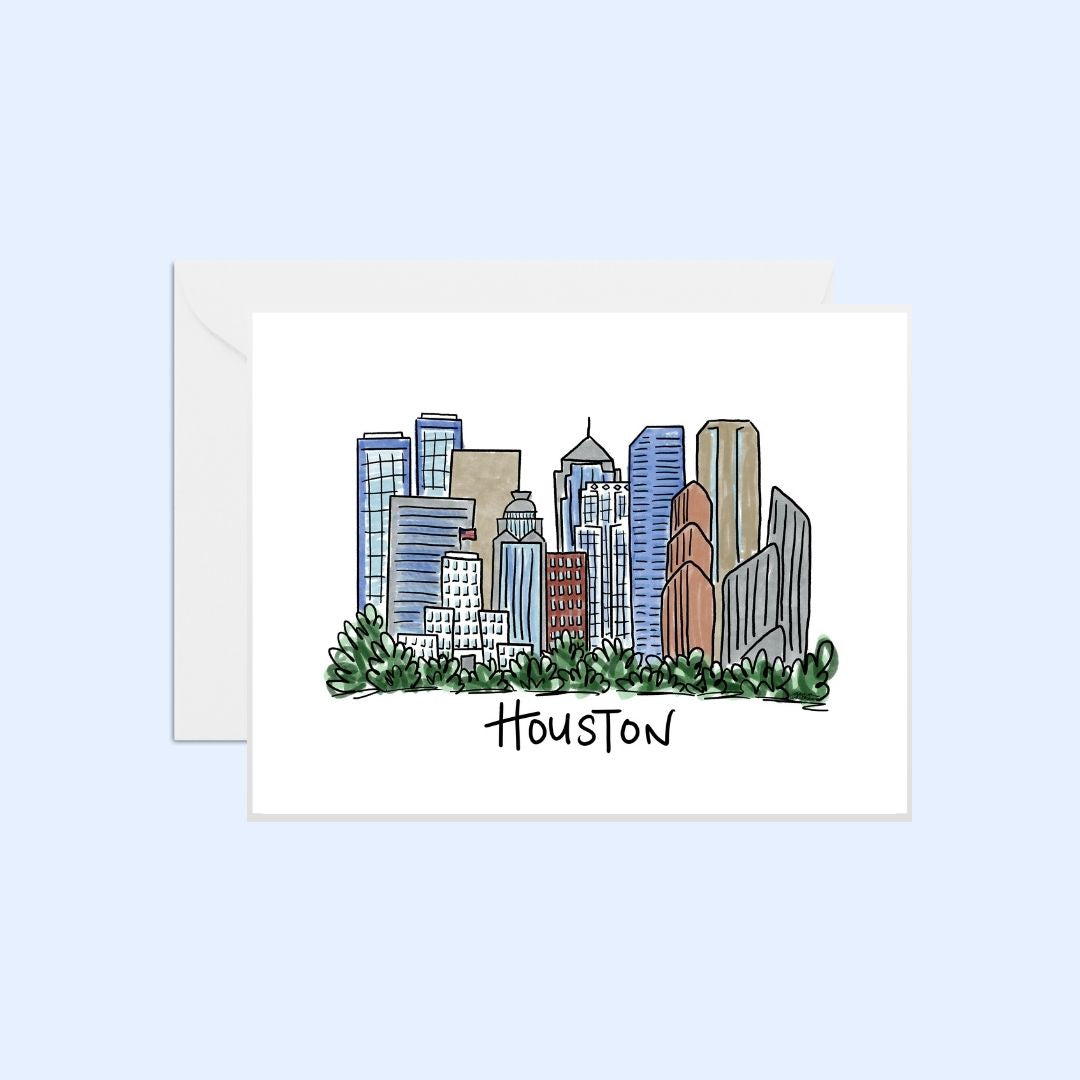 Houston Greeting Card | Houston Skyline | Texas |