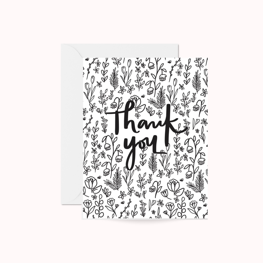 Inked Floral Thank You Greeting Card – Anna Whitham Co. inked-floral-thank-you-greeting-card-anna-whitham-co