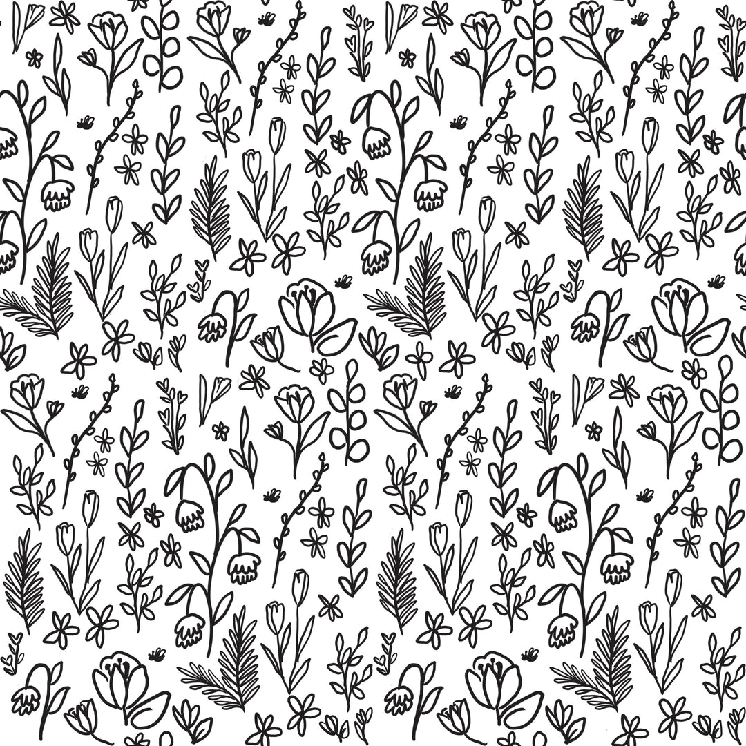 Inked Floral Wrapping Paper