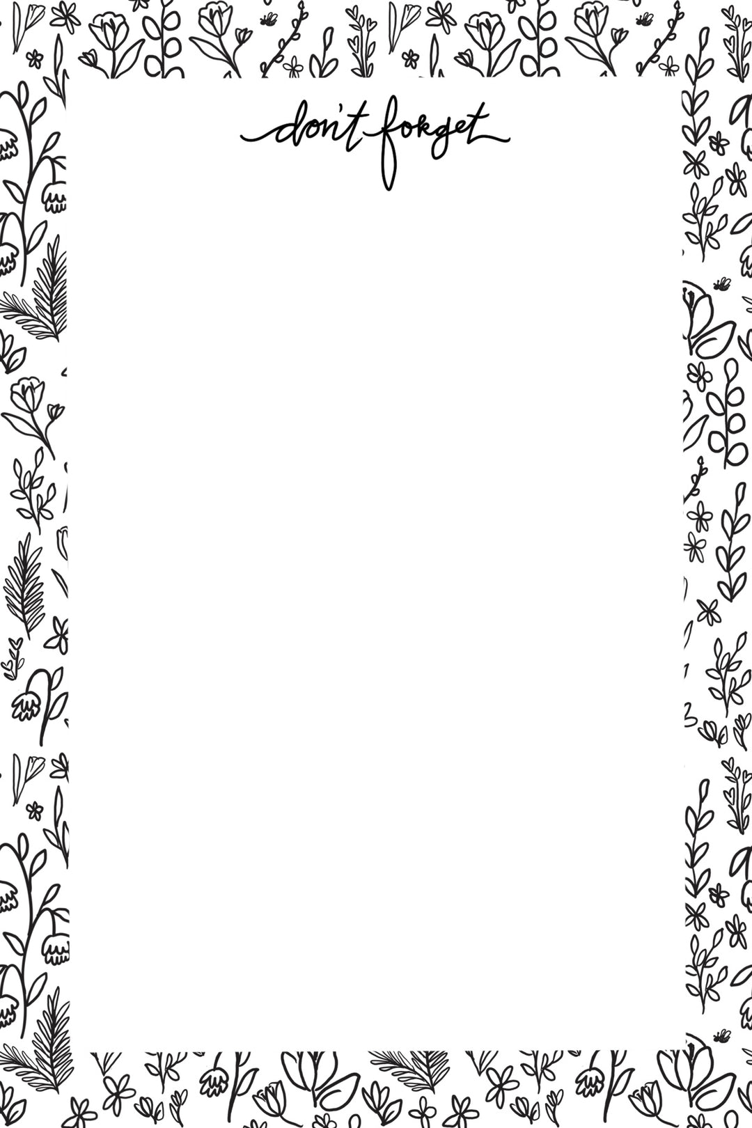 Inked Floral Notepad