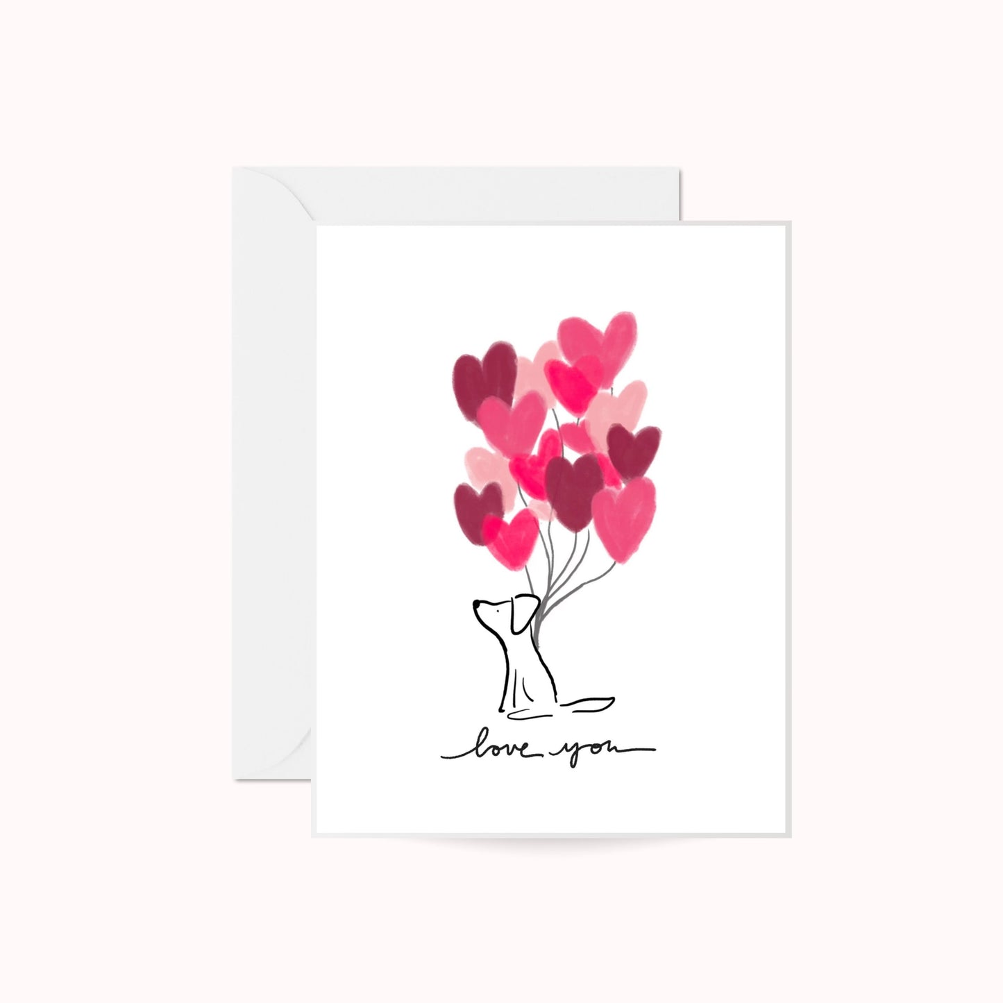 Love You Valentine's Dog Greeting Card