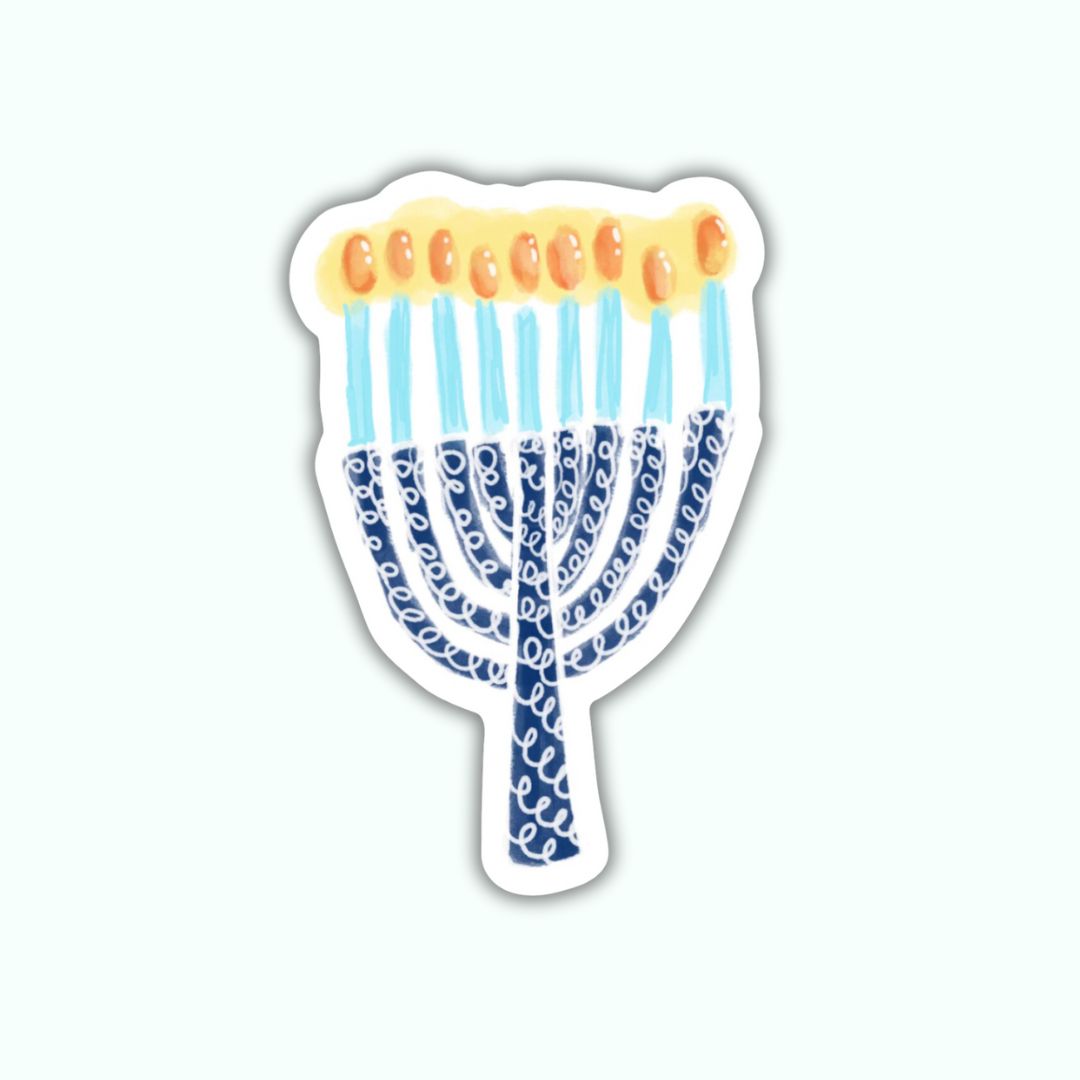 Menorah Vinyl Sticker | Hanukkah Sticker | Holiday