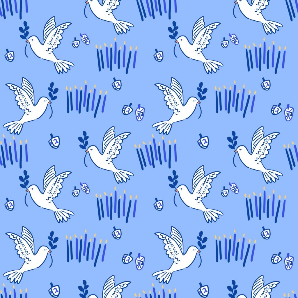 Peace and Light Hanukkah Wrapping Paper