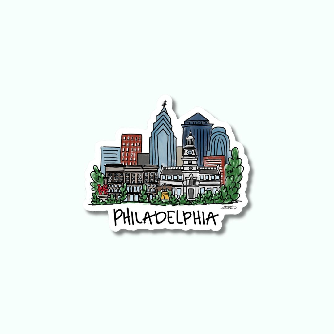 Philadelphia Skyline Sticker | Decorative Sticker | Philly