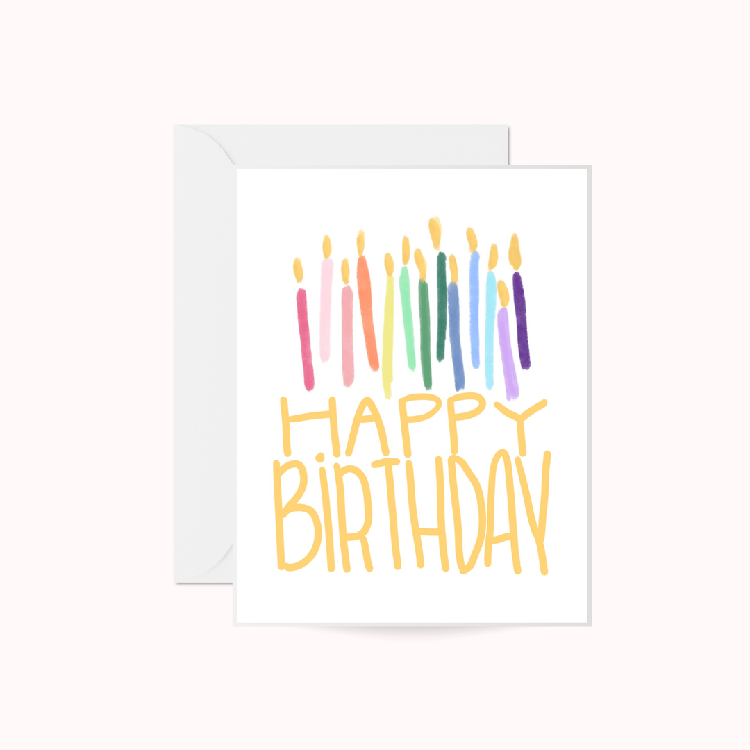 Rainbow Candles Birthday Greeting Card | Birthday | Bright