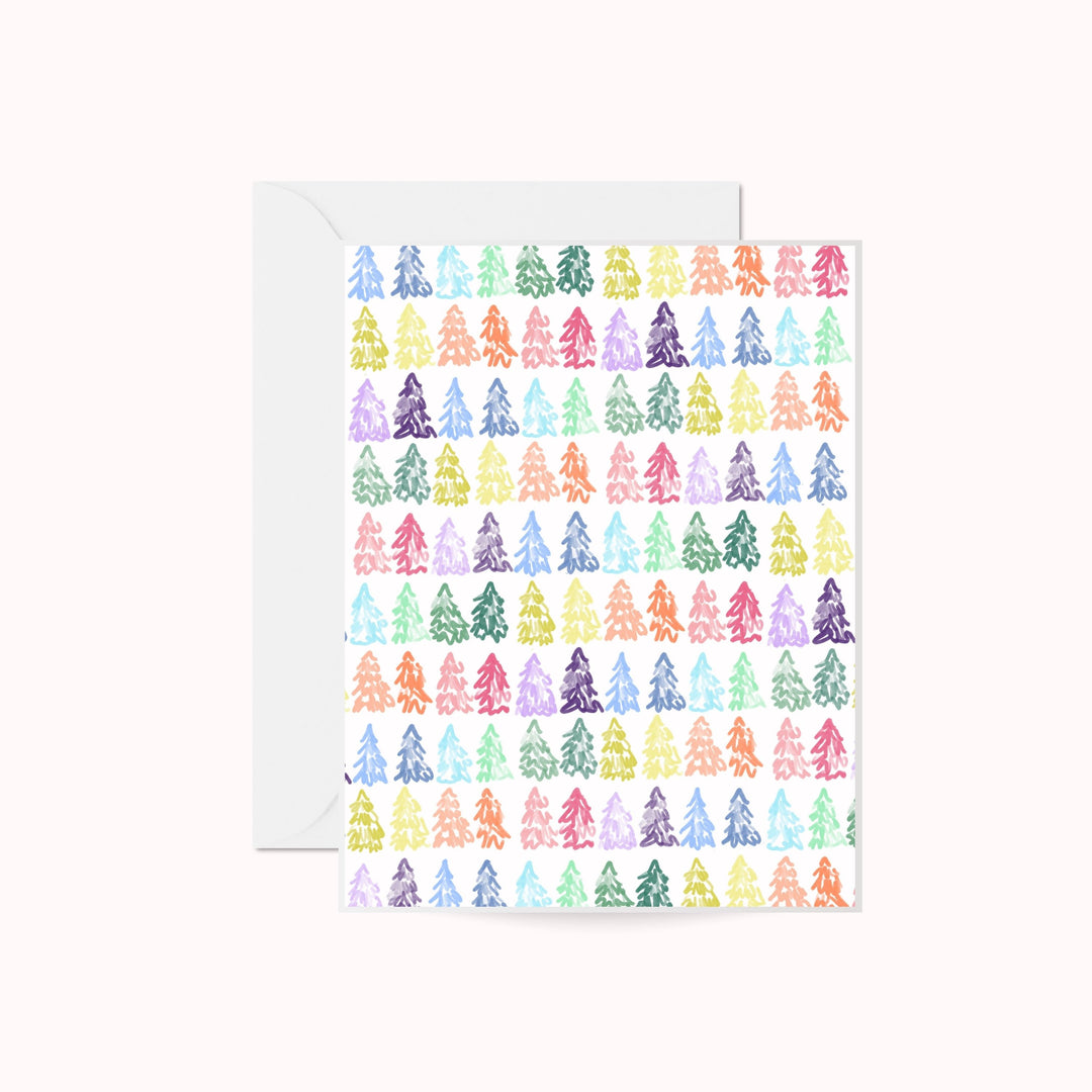 Rainbow Trees Mini Card Set | Holiday