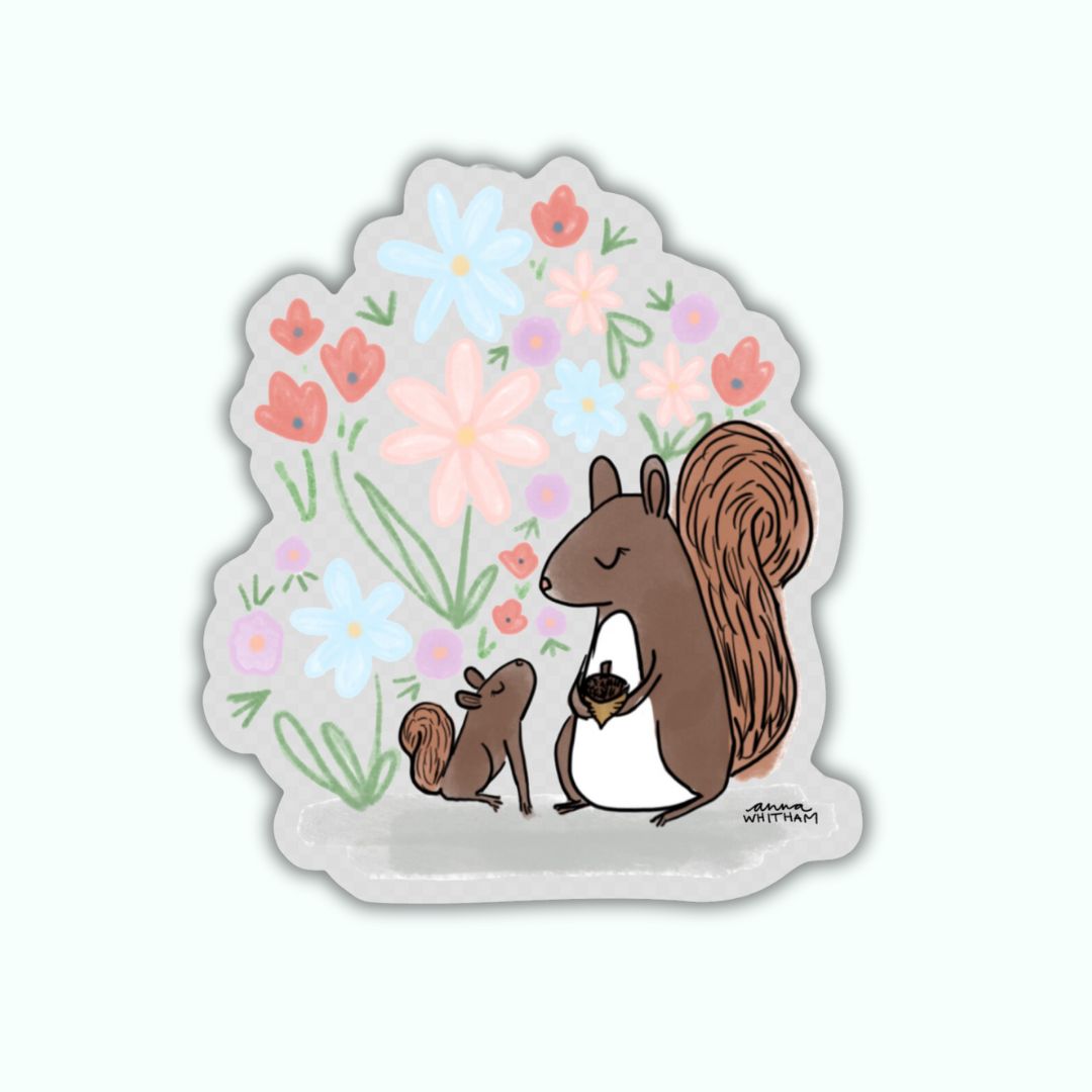 Squirrels Clear Sticker