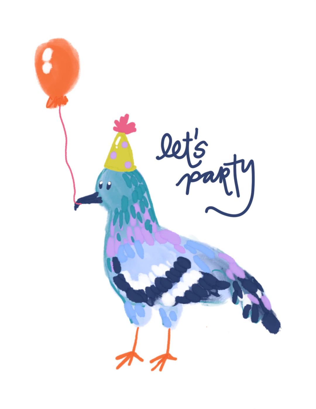 Party Pigeon Greeting Card