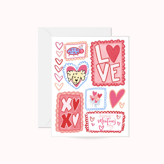 Valentine's Stamps Greeting Card