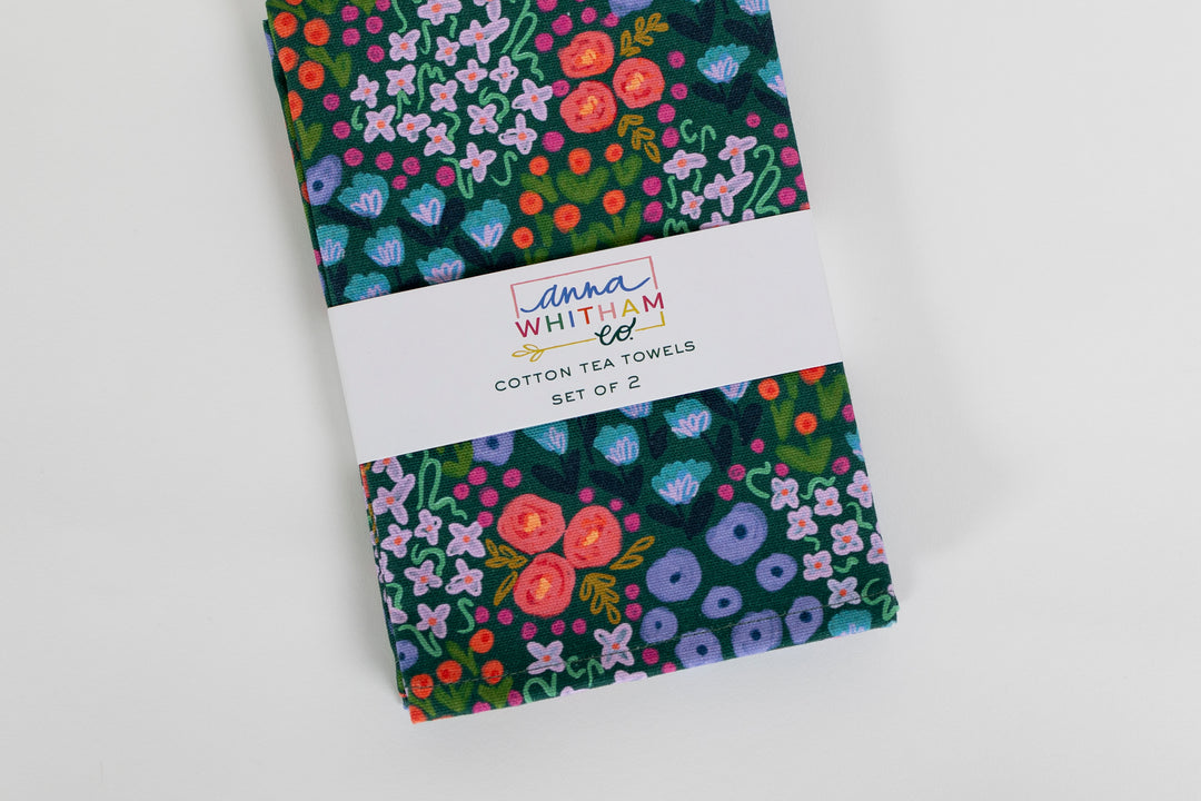 Ellender Green Floral Towel Set