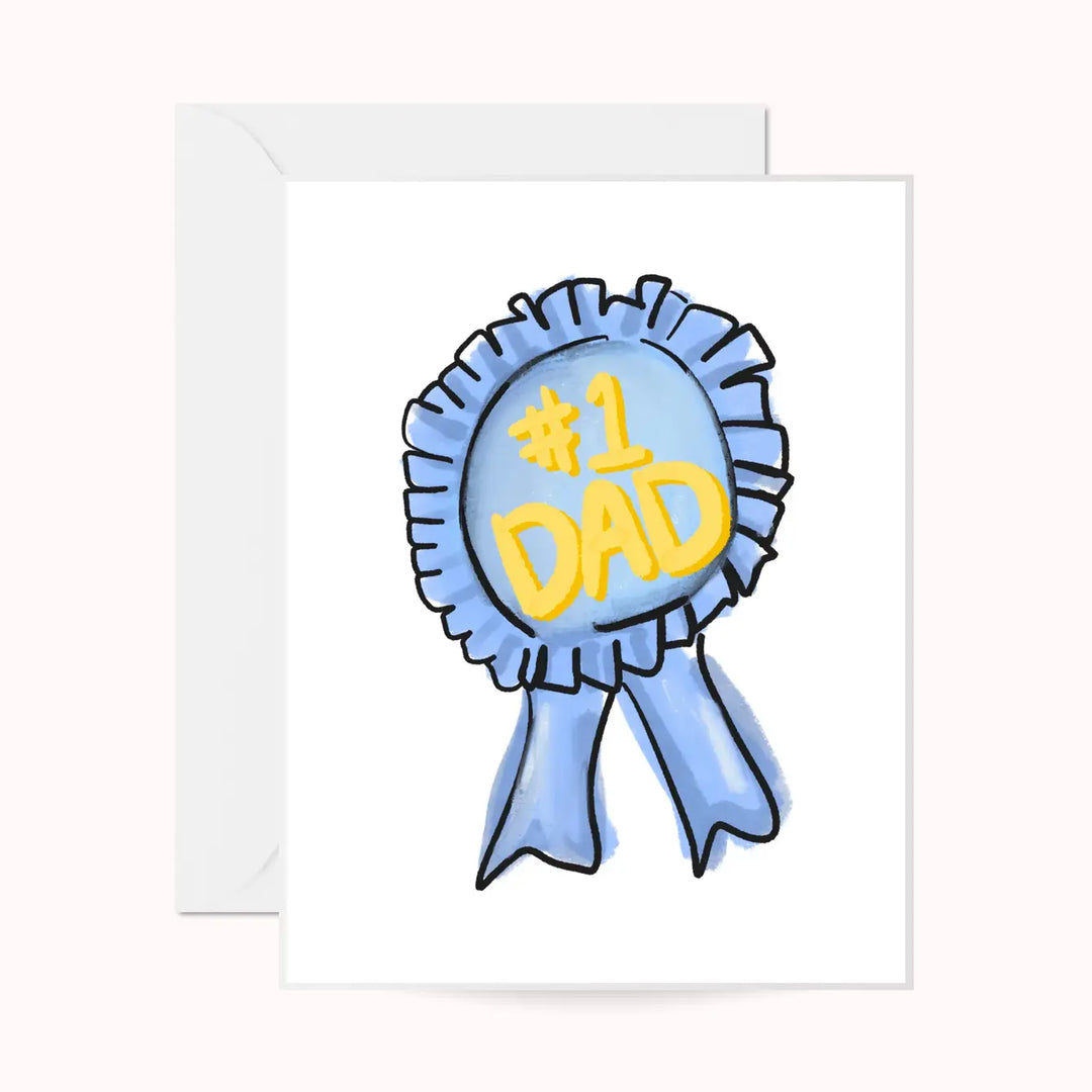 #1 Dad Ribbon Greeting Card