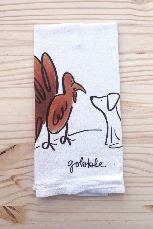 Gobble Dog Tea Towel