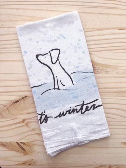 It's Winter Dog Tea Towel