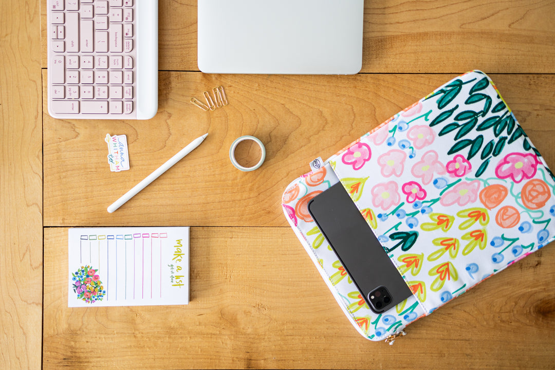 Lauren Floral Tech Sleeve + Notepad + Pen Bundle