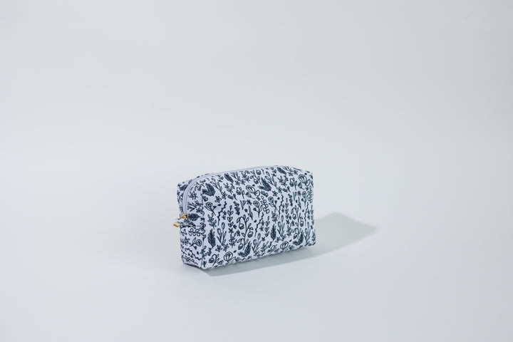 Inked Floral Zipper Pouch