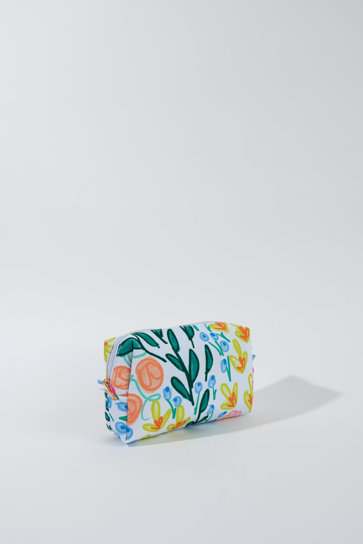 Lauren Floral White Zipper Bag