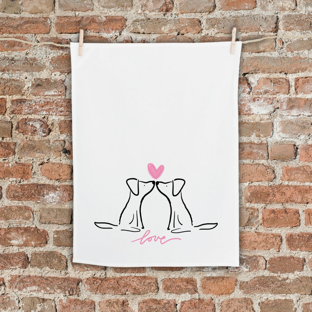 Love Dog Tea Towel
