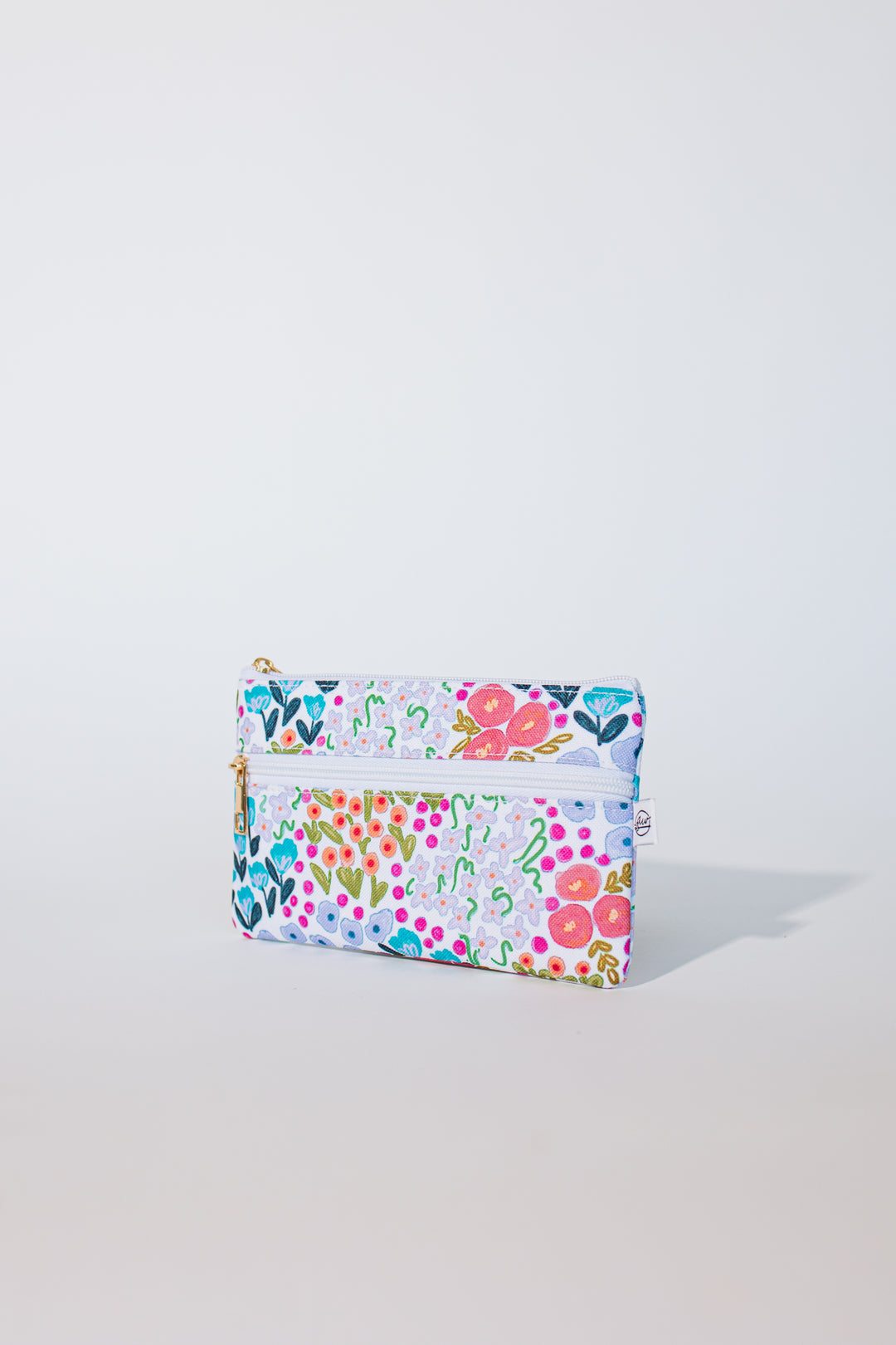 Ellender White Floral Pencil Pouch | Zipper Bag | Pencil Bag |