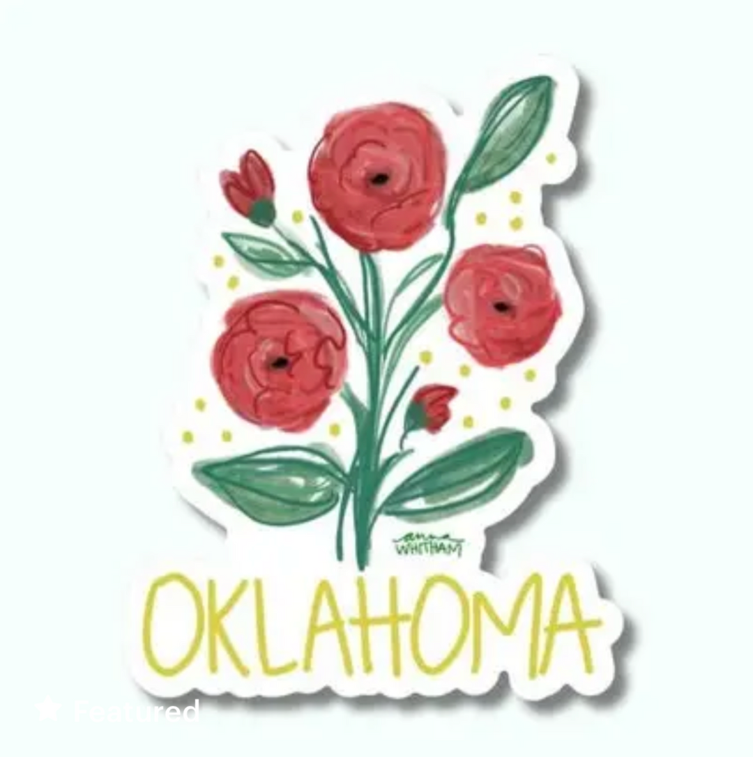 Oklahoma Rose State Flower Sticker