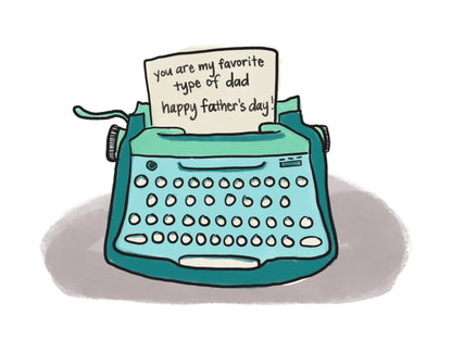 Typewriter Father's Day Card