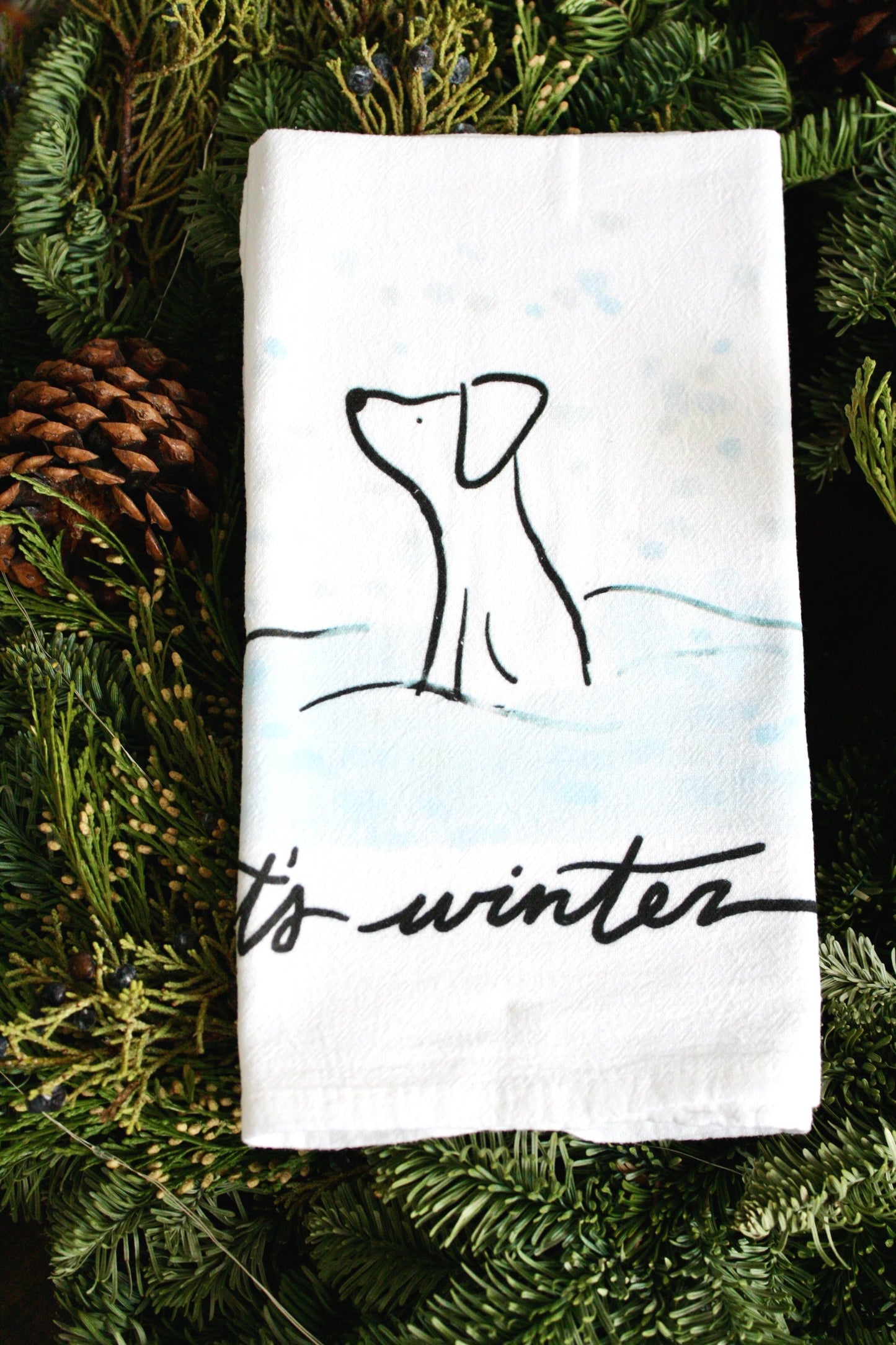 It's Winter Dog Tea Towel