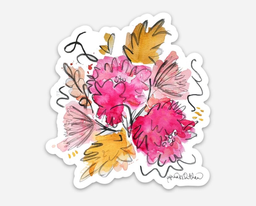 Abstract Floral #5 Die Cut Sticker