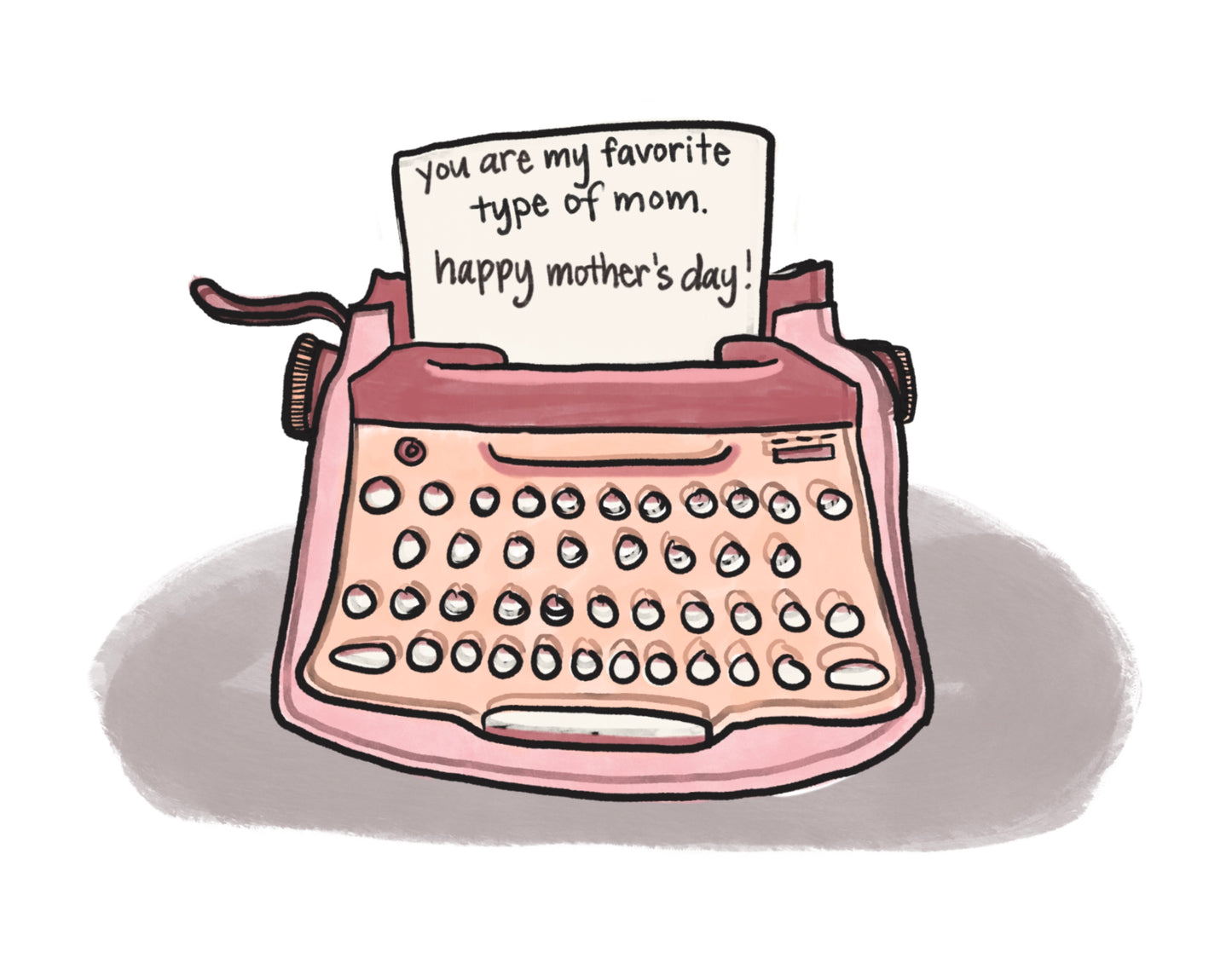 Typewriter Mother's Day Card